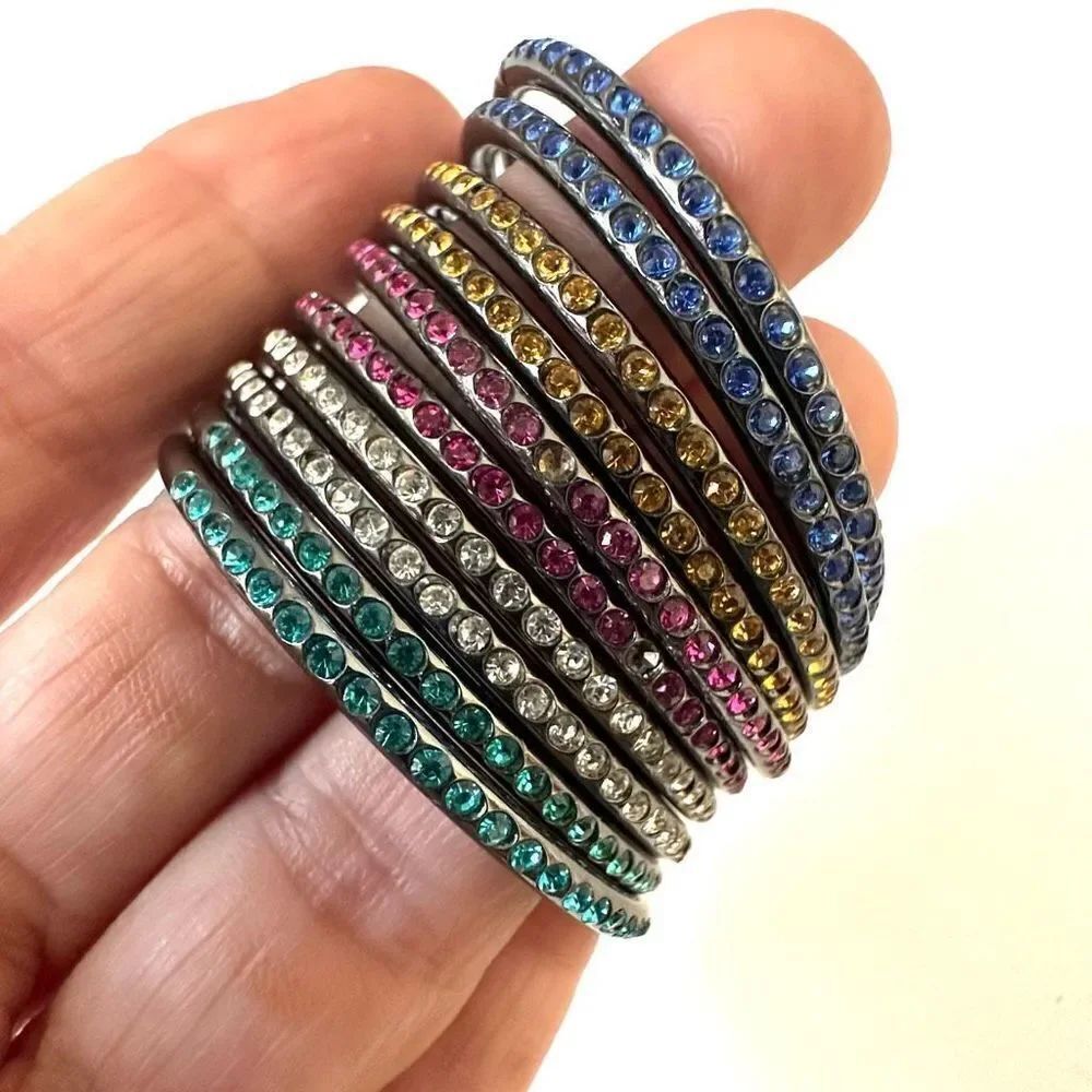 Rhinestone hoop bundle of 5